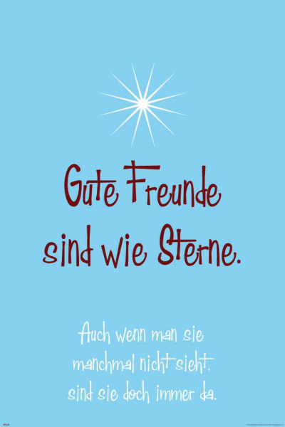 Motivational - Poster - Gute Freunde sind wie Sterne