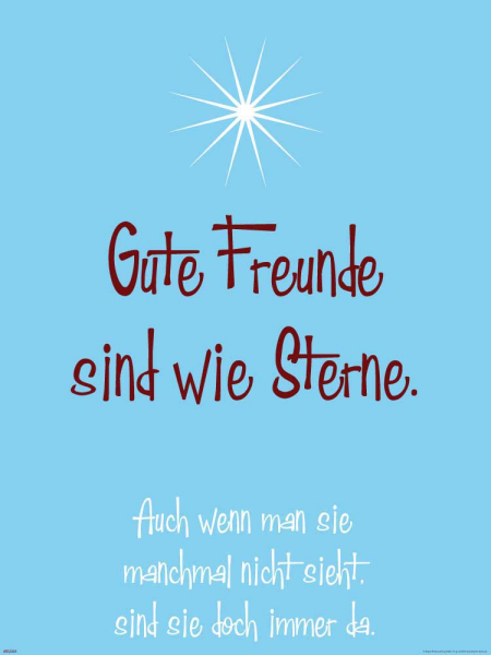 Motivational - Poster - Gute Freunde sind wie Sterne