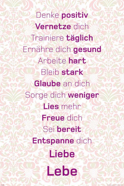 Motivational - Poster - Denke Positiv