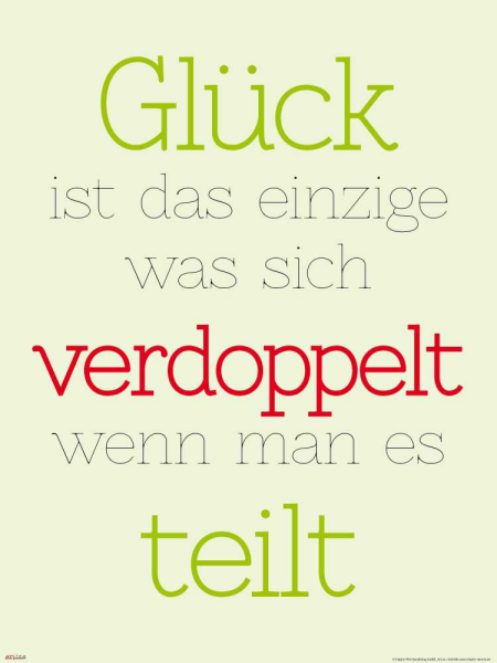 Motivational - Poster - Glück ist das einzige
