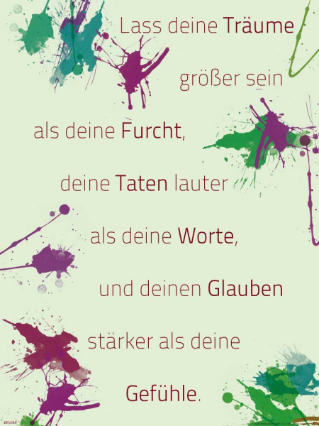 Motivational - Poster - Lass deine Träume größer sein