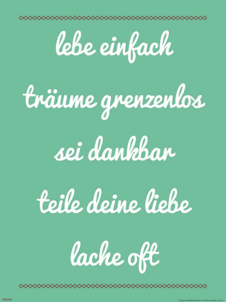 Motivational - Poster - Lebe einfach, träume groß
