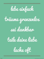 Motivational - Poster - Lebe einfach, träume groß