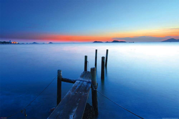 Jetty - Poster - Sunset Calm Waters