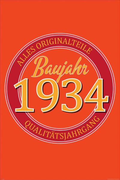 Geburtstagsposter - Poster - 1934 - Originalteile