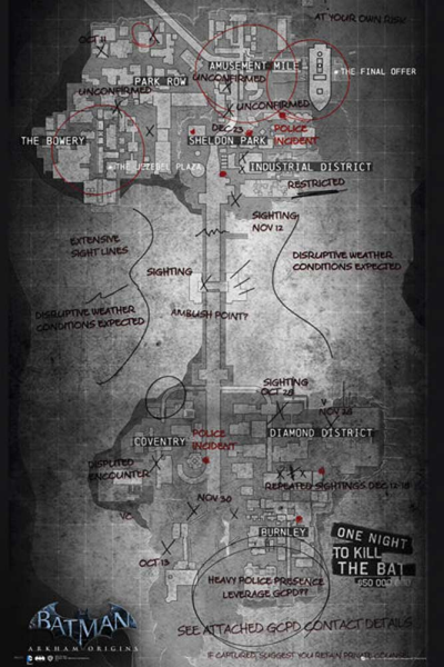 Batman - Poster - Arkham Origins - Map