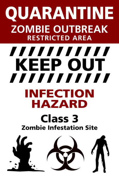 Warning Sign - Poster - Zombie Outbreak