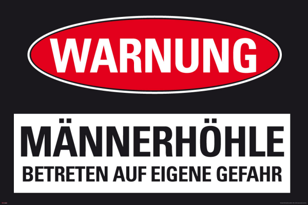 Fun - Poster - Männerhöhle - Warnung