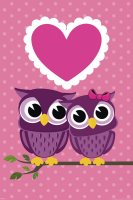 Eulen - Poster - Verliebte Eulen / Owls in Love