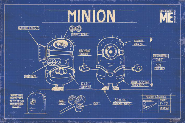 Minions - Poster -  Despicable Me Blue Print