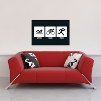 Triathlon Symbols - Poster - Swim/Bike/Run