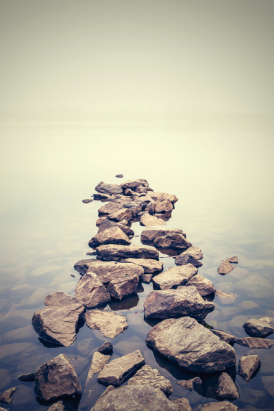 Lakeshore Rocks - Poster - Silent Horizon