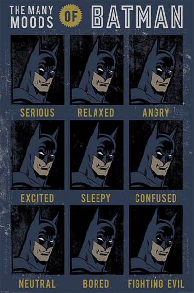Dc Originals - Poster - The Many Moods Of Batman