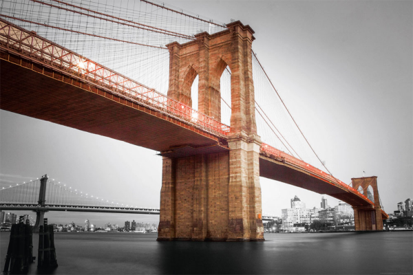 New York City - Poster - Brooklyn Bridge Colourlight
