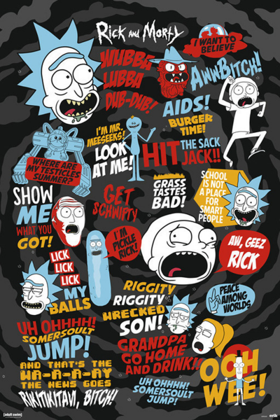 Rick & Morty - Poster - Quotes - Black