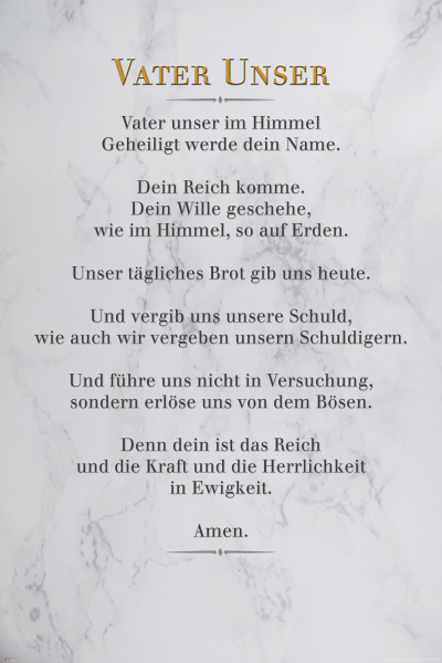 Vater Unser - Poster - Weißer Marmor
