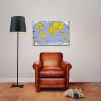 Landkarten - Poster - Kinderweltkarte - 100 Tiere unserer Erde
