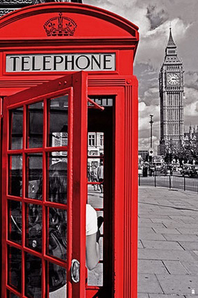 London - Poster - Telephone Box - Big Ben