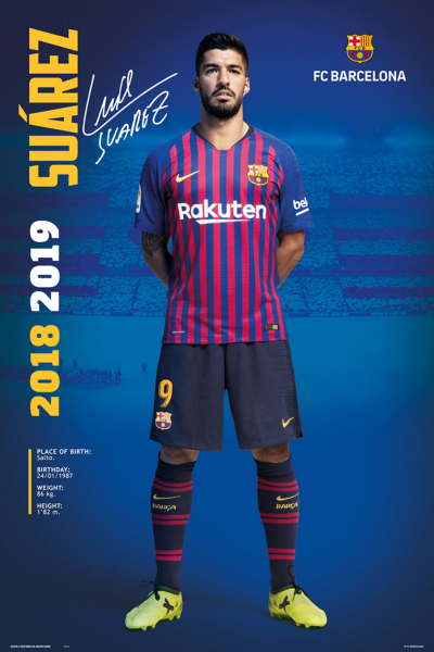 Fußball - Poster - Barcelona, FC - Suarez - Pose 18/19