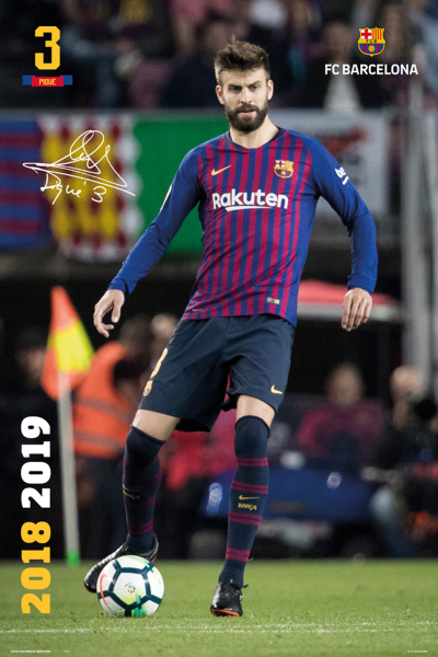 Fußball - Poster - Barcelona, FC - Pique 18/19