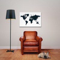 Landkarten - Poster - Weltkarte - schwarz