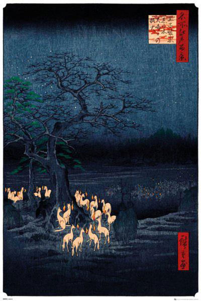 Hiroshige, Utagawa - Poster - New Years Eve - Foxfire