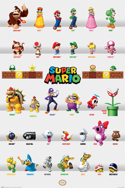 Nintendo - Poster - Super Mario - Character Parade