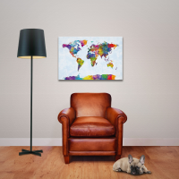 Landkarten  - Poster - World Map Watercolor