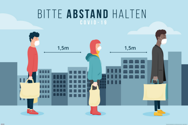 Hinweisposter - Poster - Bitte Abstand halten