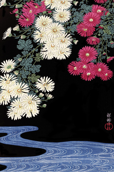 Ohara Koson - Poster - Chrysanthemum and Running Water