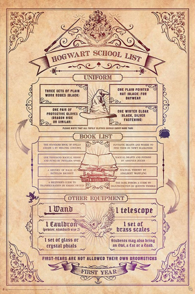Harry Potter - Poster - School List