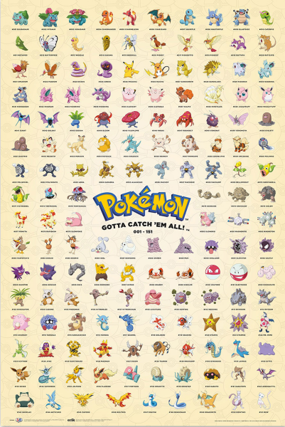 Pokemon - Pokémon - Poster - Primera Generacion