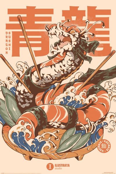 Ilustrata - Poster - Dragon Sushi