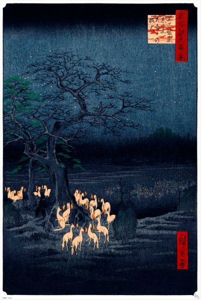 Hiroshige - Poster - New Years Eve Foxfire