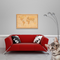 Harper Collins - Poster - Carte Vintage du Mond