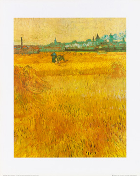 Van Gogh, Vincent - Kunstdruck - Oat field with a view of Arles