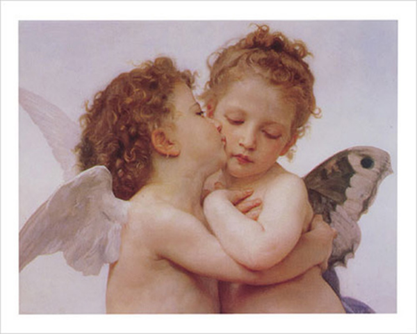 Bouguereau, William-Adolp - Kunstdruck - The first Kiss