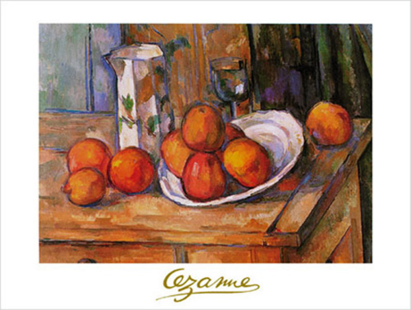 Cézanne, Paul - Kunstdruck - Bricco, bicchiere e piato