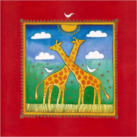 Edwards, Linda - Kunstdruck - Two little giraffes