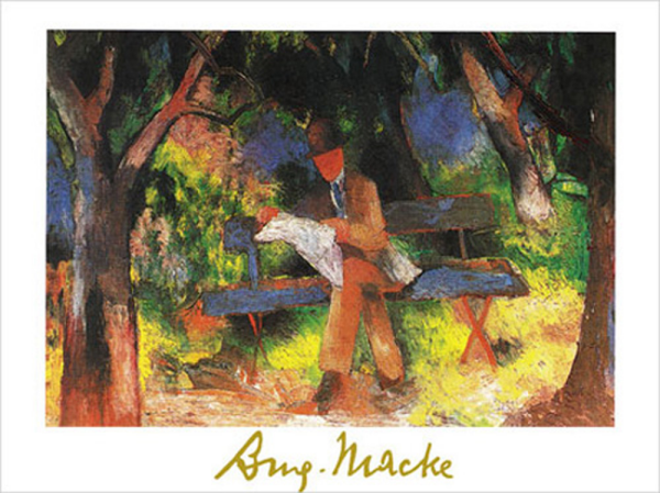 Macke, August - Kunstdruck - Lesender Mann