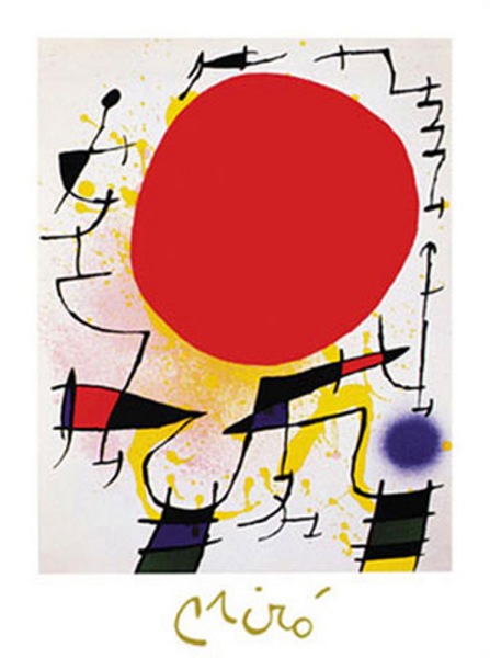 Joan Miro - Kunstdruck - Le soleil rouge