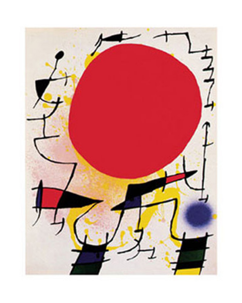 Joan Miro - Kunstdruck - Le soleil rouge