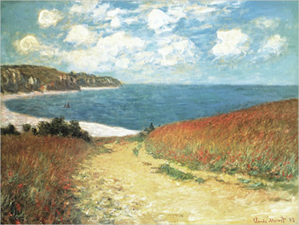 Monet, Claude - Kunstdruck - Meadow Road to Pourville,