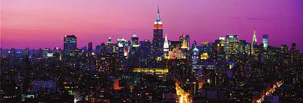 New York - Türposter - Skyline by Night