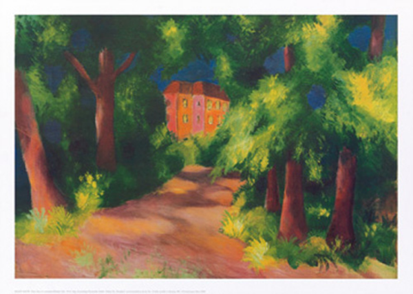 Macke, August - Kunstdruck - Rotes Haus im Park