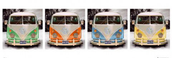 Volkswagen - Türposter - VW Bus - 4 Camper