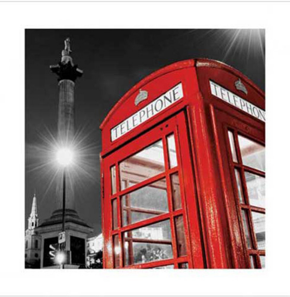 London - Kunstdruck - Red Telephone Box Trafalgar