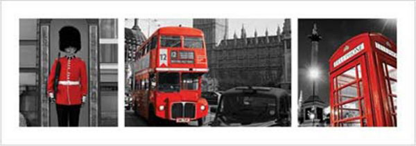 London - Kunstdruck - Sehenswürdigkeiten -Triptychon