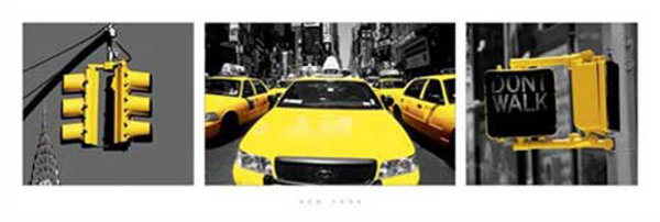 New York - Slim-Poster - Yellow Triptychon