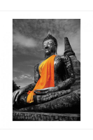Buddha - Kunstdruck - Orange